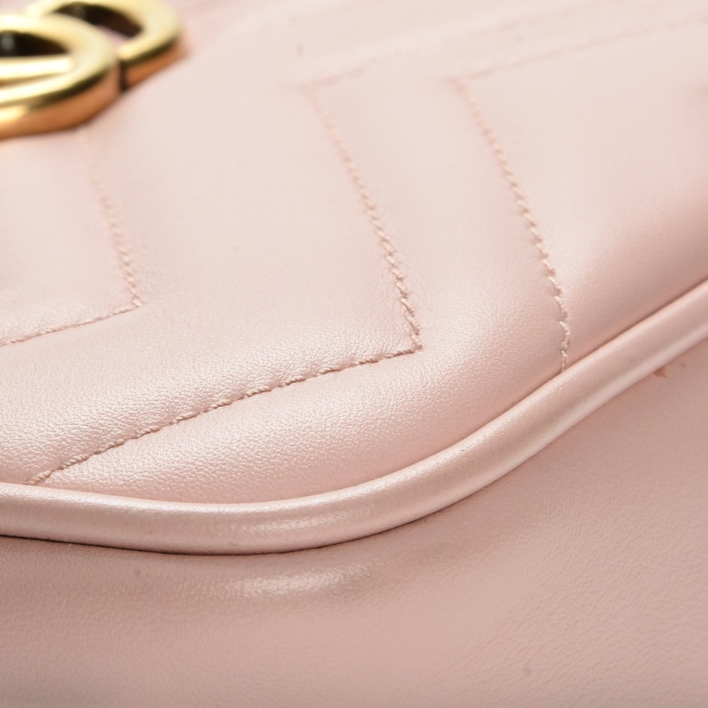 Calfskin Matelasse Mini GG Marmont Chain Shoulder Bag Perfect Pink