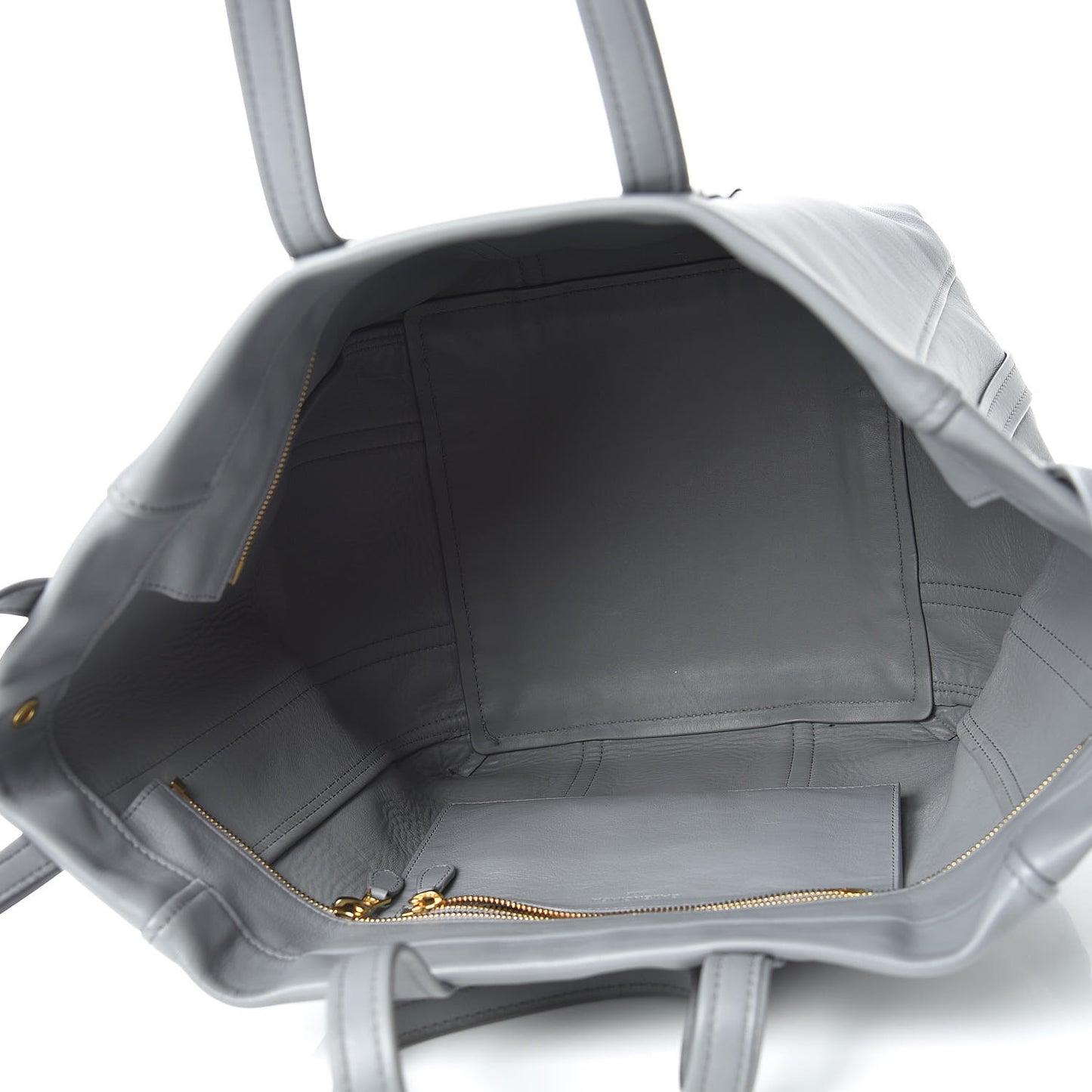 Calfskin Large Laundry Cabas Tote Gris Pyrite