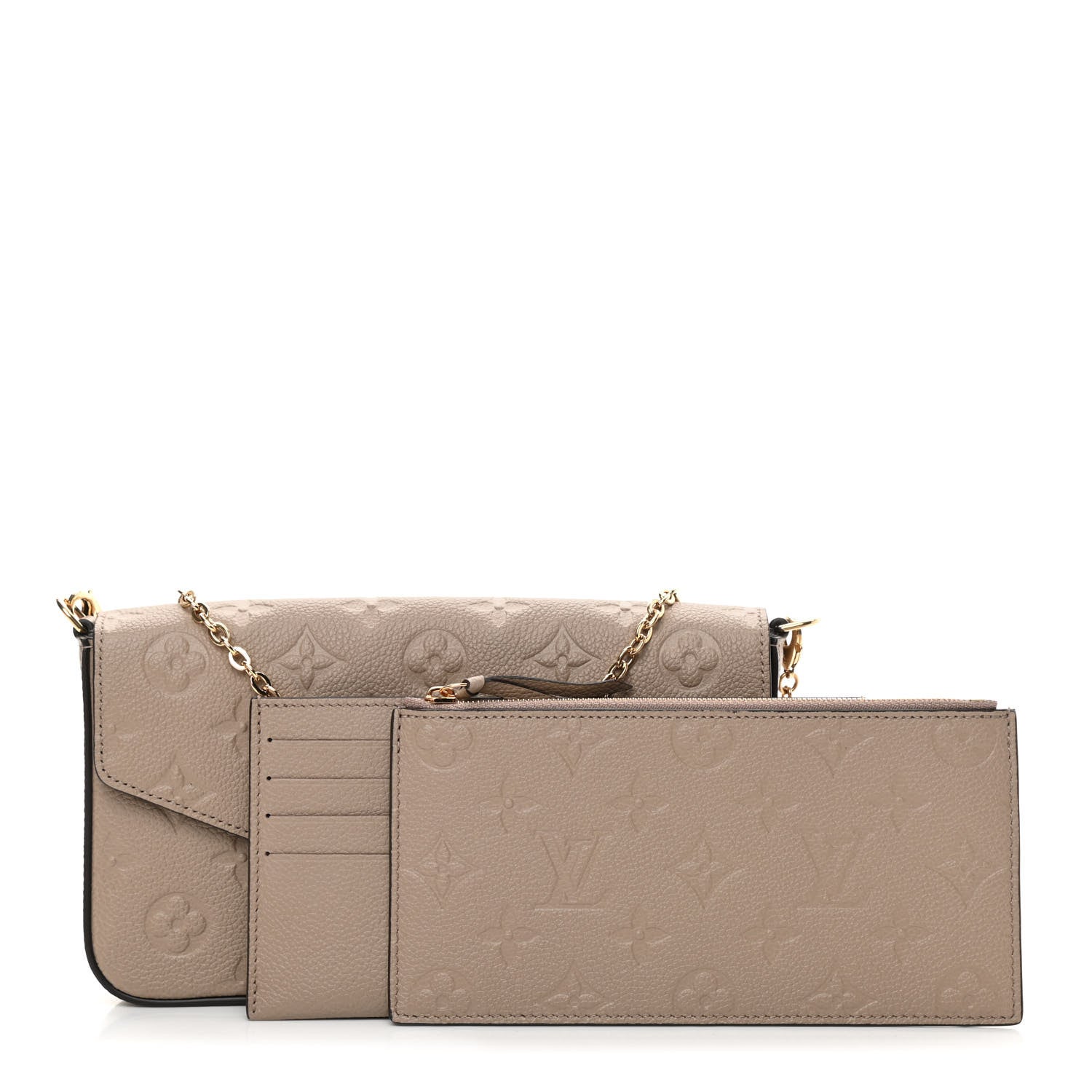 Louis Vuitton Empreinte Pochette Felicie Chain Wallet Tourterelle 1 of 12