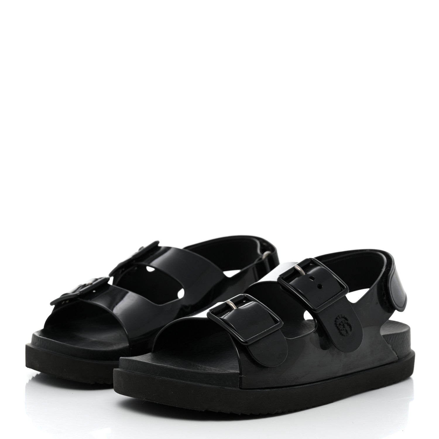 Gucci Rubber Mini Double G Womens Isla Dad Sandals 38 Black 3 of 11