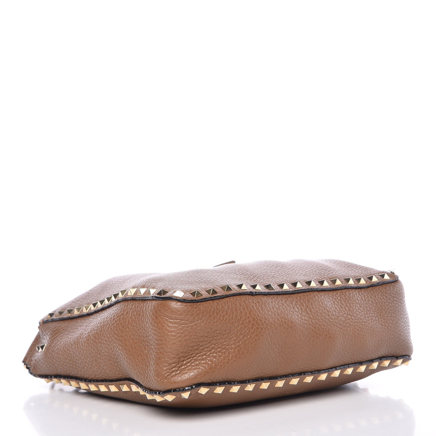 Pebbled Calfskin Small Rockstud Flip-Lock Messenger Bag Light Cuir