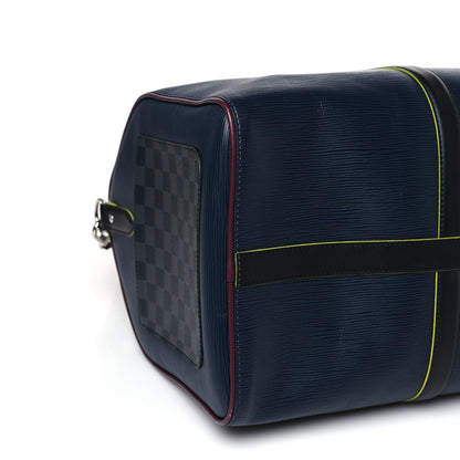 Louis Vuitton Epi Damier Graphite Patchwork Keepall Bandouliere 50 Marine 6 of 7