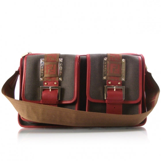 Fendi Canvas Buckle Pocket Shoulder Bag 1 of 10