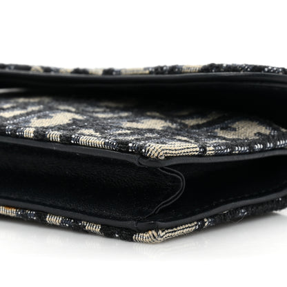 Christian Dior Oblique Saddle Card Holder Blue 9 of 11