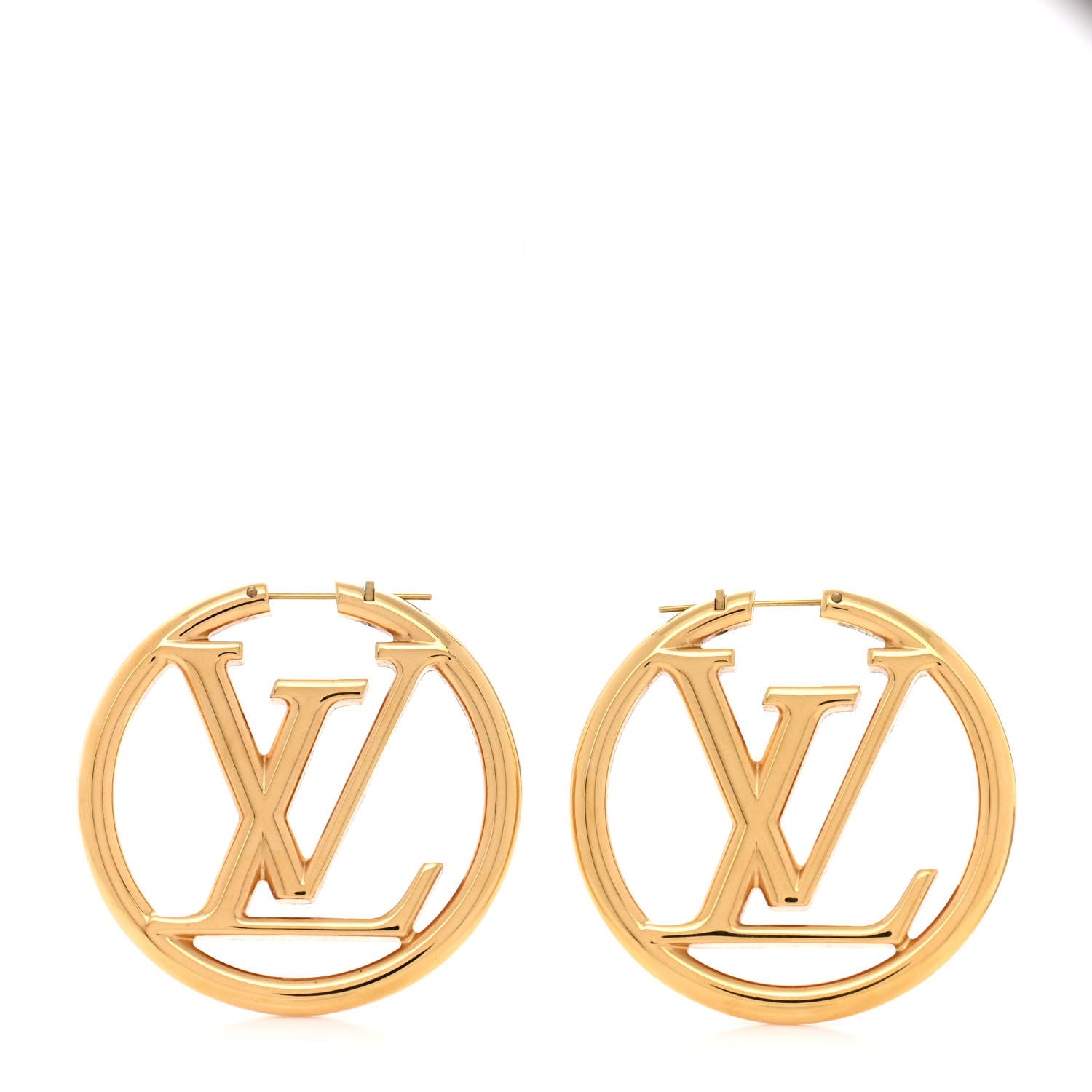 Louis Vuitton Metal Louise Hoop Earrings Gold 1 of 4