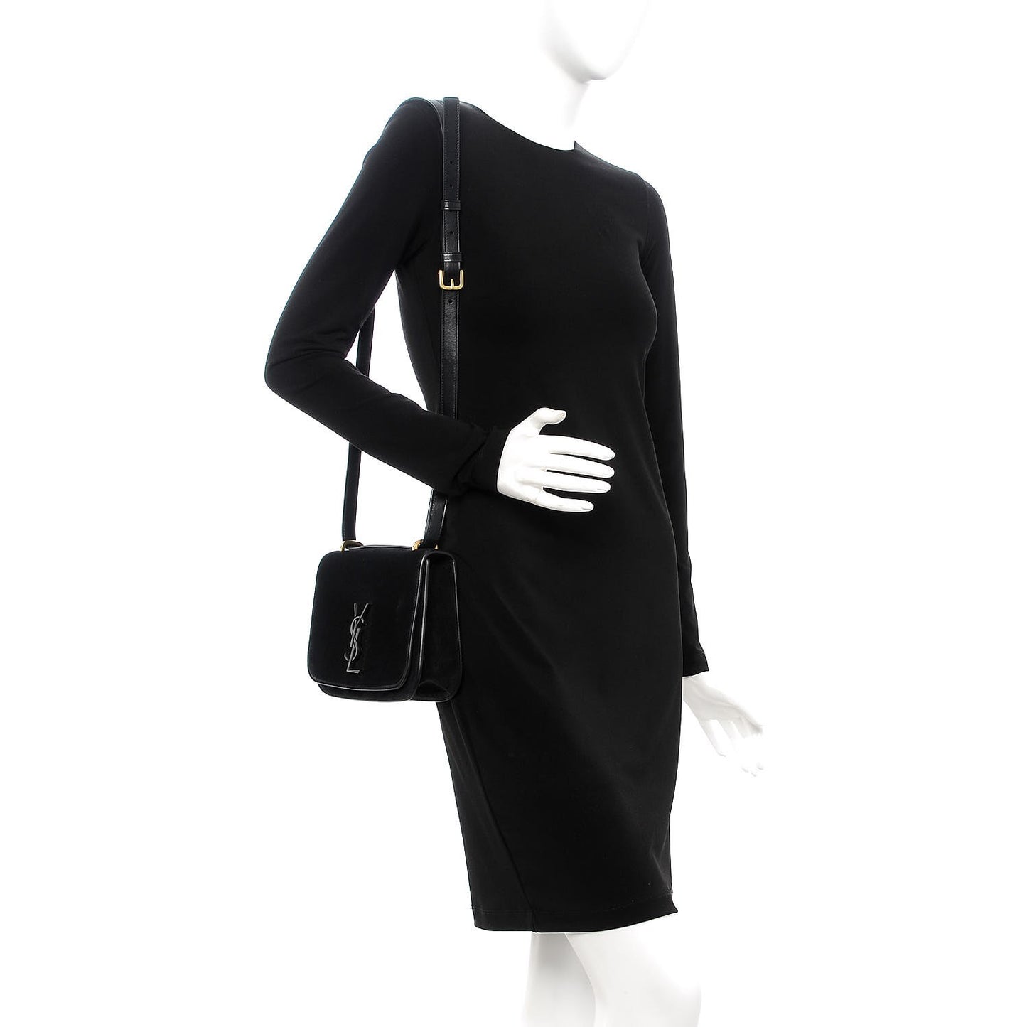 Suede Small Spontini Saddle Bag Black