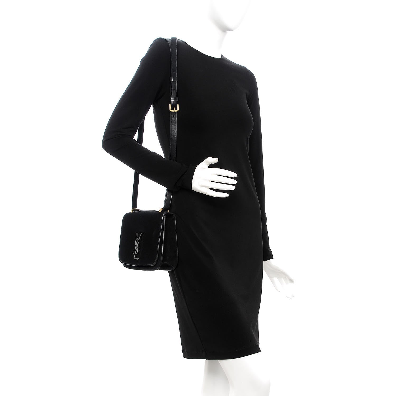 Saint Laurent Suede Small Spontini Saddle Bag Black 2 of 7