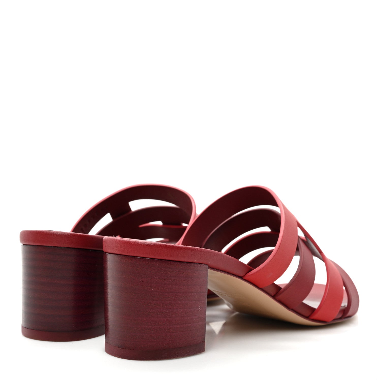 Hermes Calfskin Amica Sandals 36.5 Rouge Grenat Orange Solaire 4 of 7