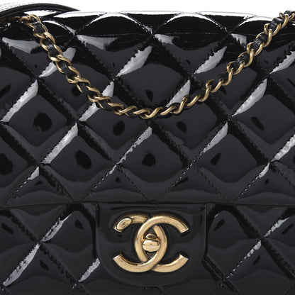 Chanel Patent Goatskin Quilted Medium CC Eyelet Flap Black 10 of 10