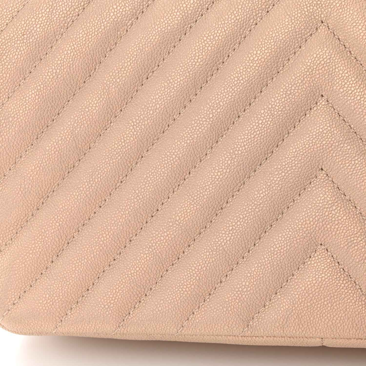 Chanel Metallic Caviar Chevron Quilted Medium Statement Flap Beige 12 of 13
