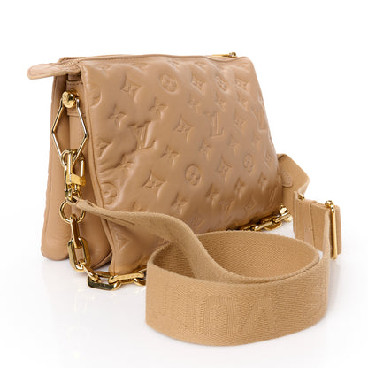 Louis Vuitton Lambskin Embossed Monogram Coussin PM Camel 3 of 11