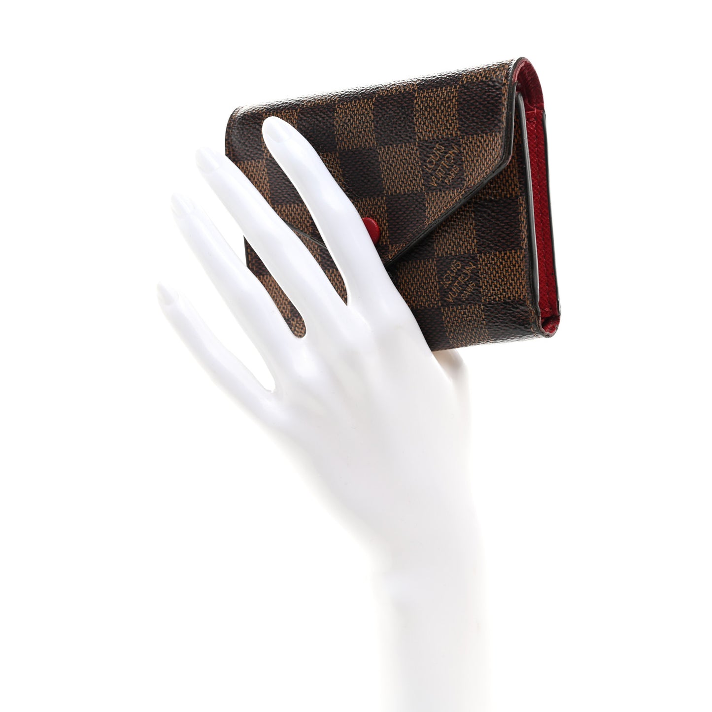 Damier Ebene Victorine Wallet Red