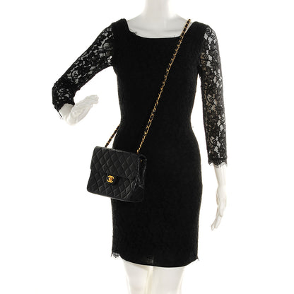 Chanel Lambskin Quilted Mini Square Flap Black 2 of 8