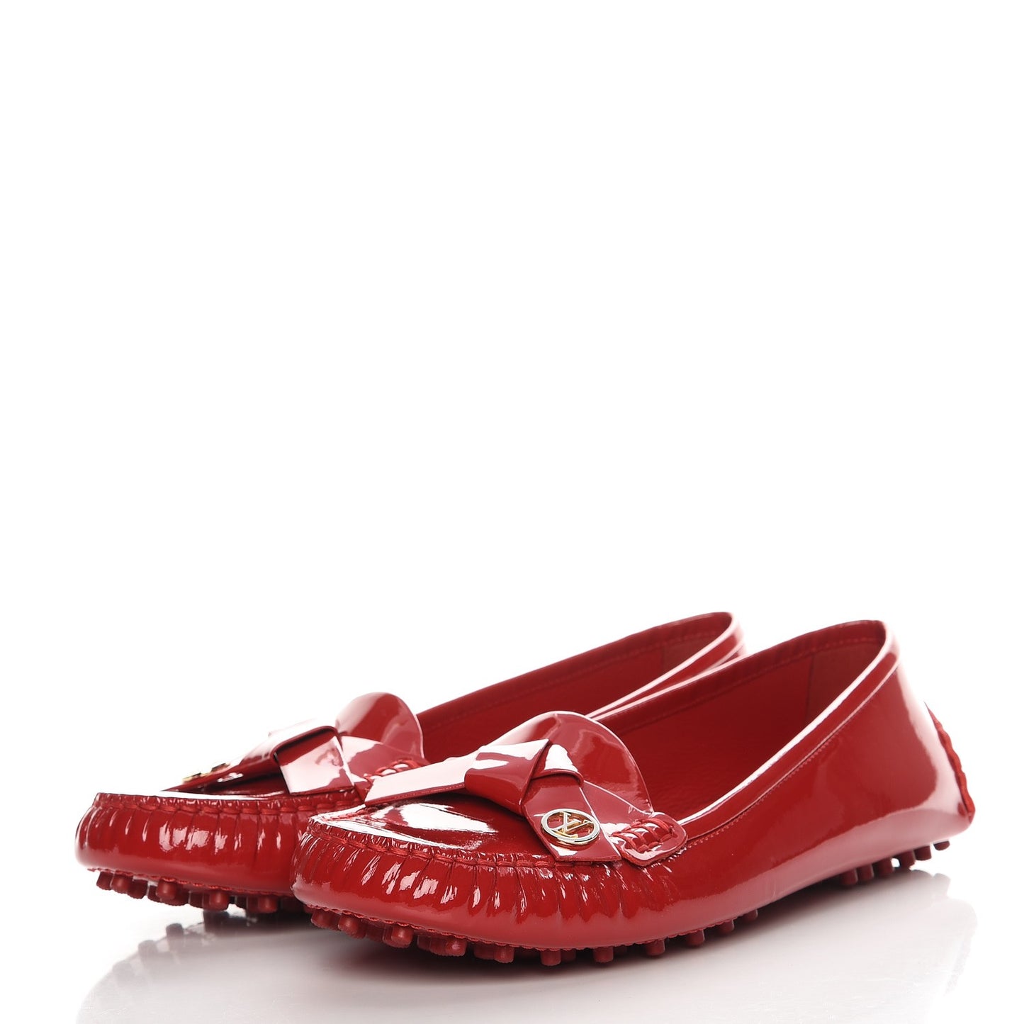 Patent Calfskin Parklane Flat Loafer 37 Rouge
