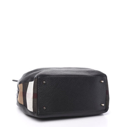 Burberry Grainy Calfskin House Check Medium Maidstone Black 3 of 11