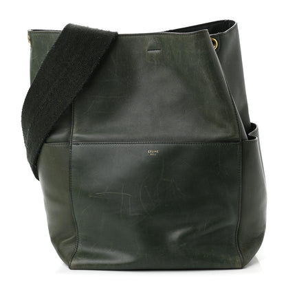 Celine Natural Calfskin Seau Sangle Bucket Green 1 of 10