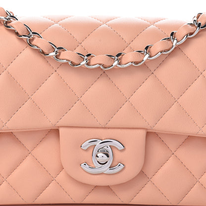 Chanel Lambskin Quilted Mini Rectangular Flap Light Pink 14 of 14