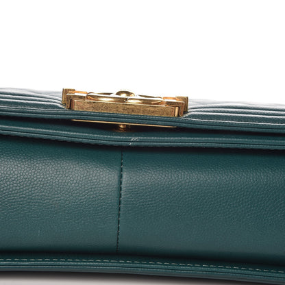 Chanel Caviar Quilted Medium Boy Flap Dark Green 9 of 9