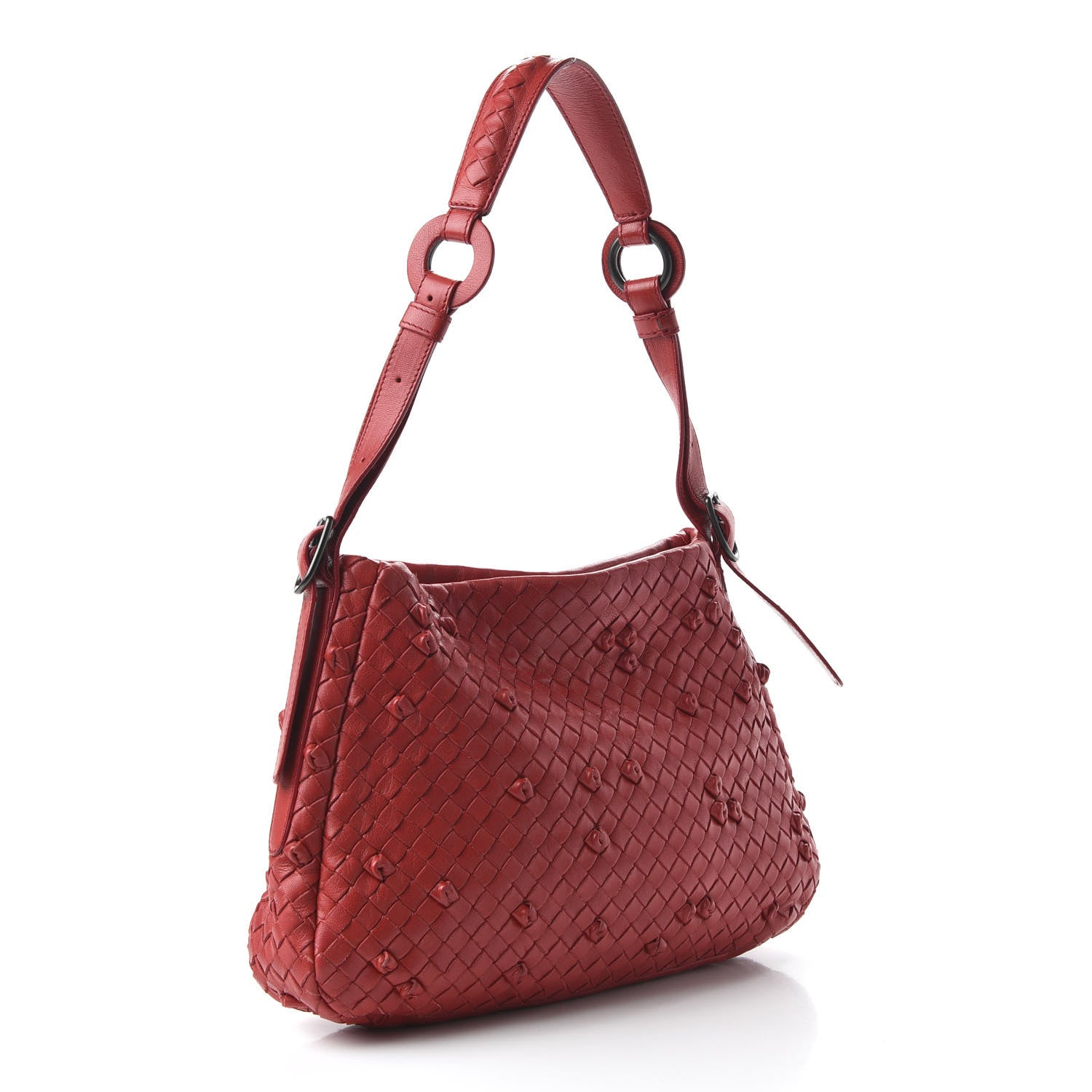 Bottega Veneta Nappa Intrecciato Naruto Knot Hobo Fraise 3 of 12