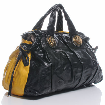 Gucci Leather Hysteria Satchel Black Yellow 3 of 8