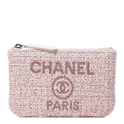Chanel Woven Straw Raffia Deauville Cosmetic Pouch Pink 1 of 7