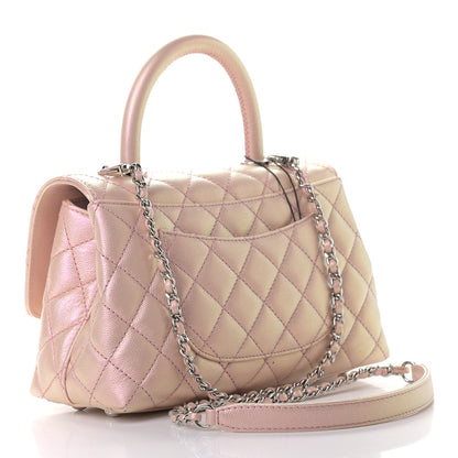 Chanel Iridescent Caviar Quilted Mini Coco Handle Flap Pink 3 of 10