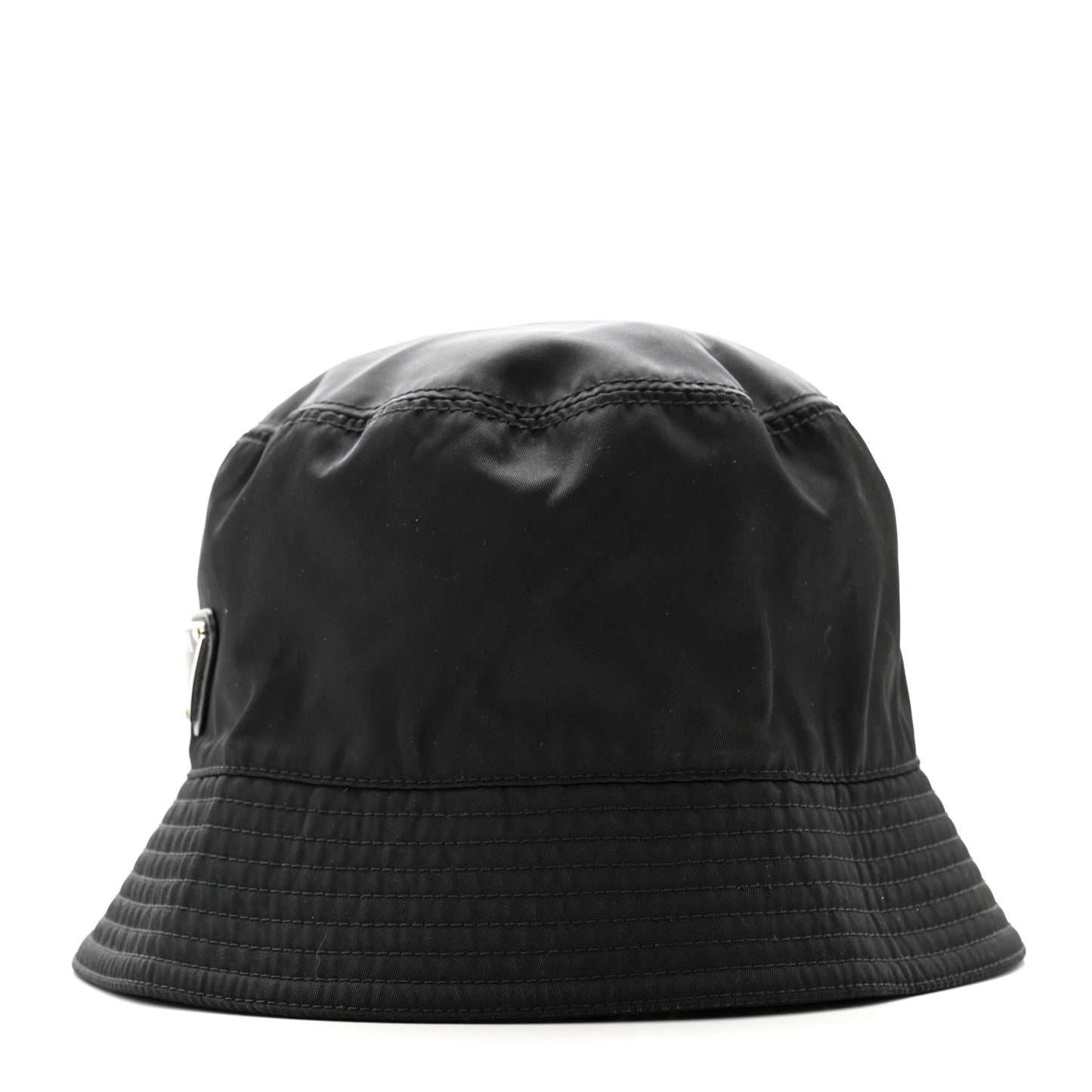 Re-Nylon Metal Triangle Logo Womens Bucket Hat S Black