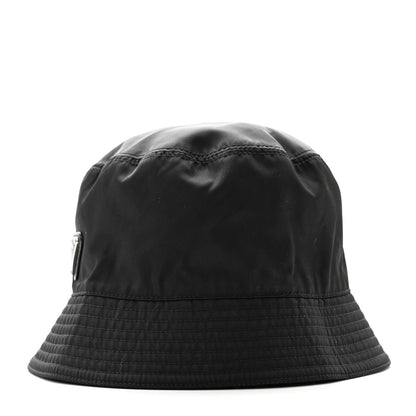 Prada Re-Nylon Metal Triangle Logo Womens Bucket Hat S Black 4 of 11