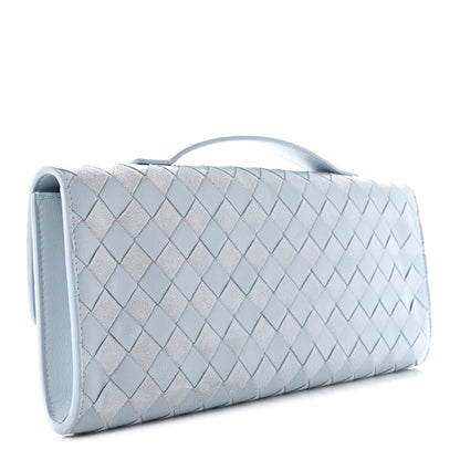 Bottega Veneta Suede Nappa Intrecciato Long Andiamo Top Handle Clutch Glacial 3 of 7