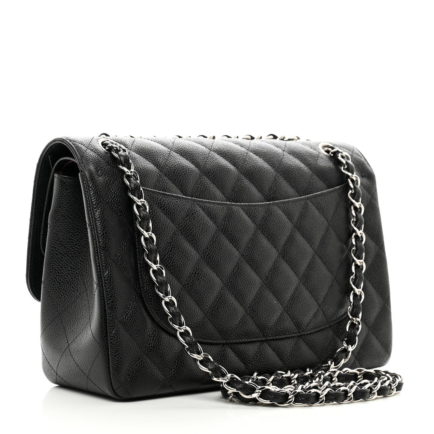 Caviar Quilted Jumbo Double Flap Black