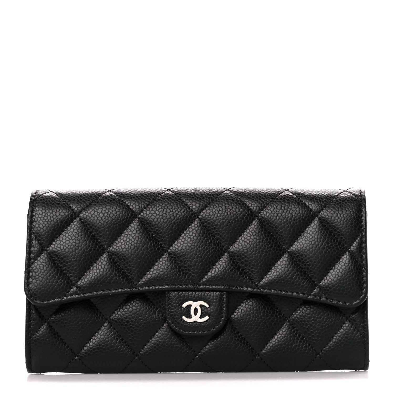 Chanel Caviar Quilted Large Gusset Flap Wallet Black 1 of 11
