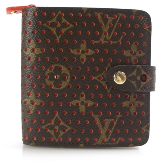 Louis Vuitton Monogram Perforated Compact Zipped Wallet Orange 1 of 7