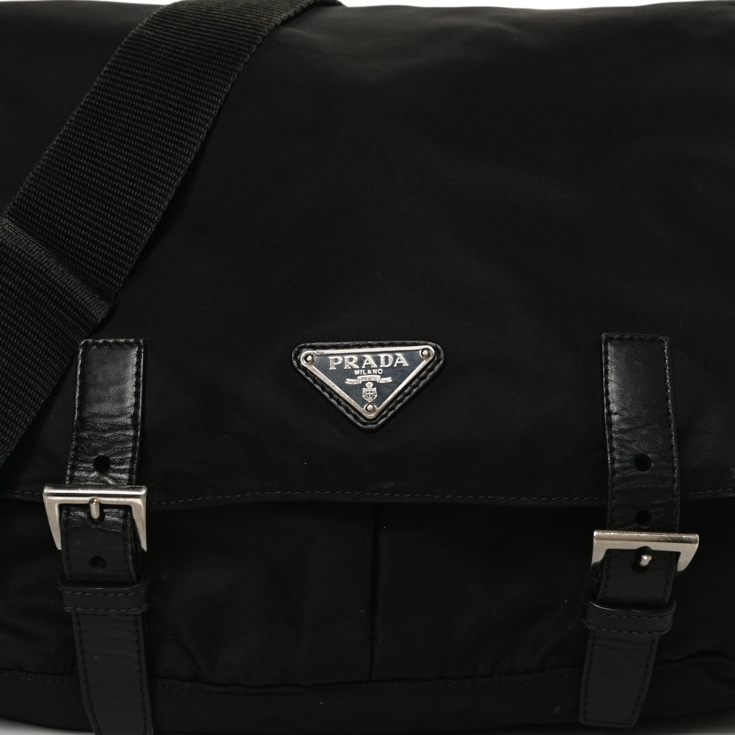 Tessuto Nylon Vela Messenger Bag Black