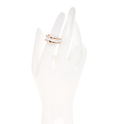 Bulgari 18K Rose Gold White Ceramic B.Zero1 Two-Band Ring 54 6.75 2 of 6