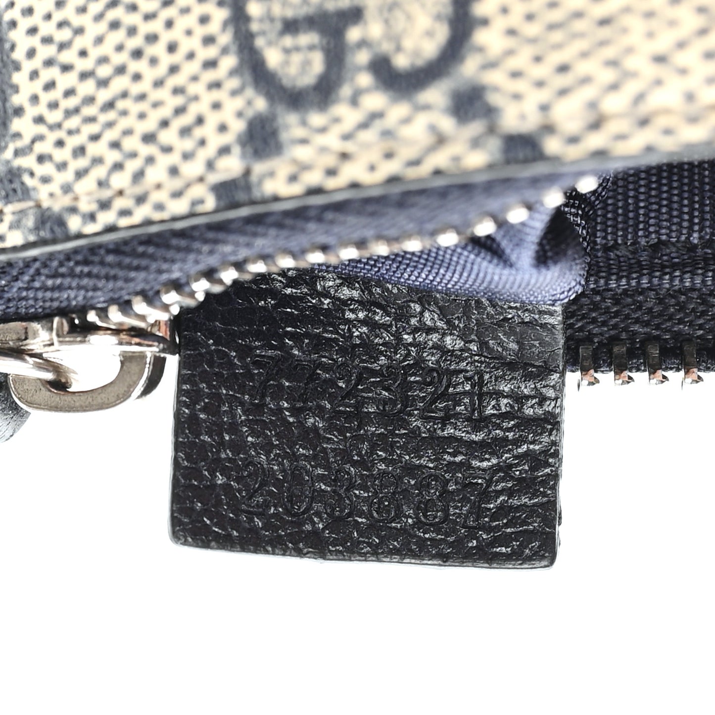 GG Supreme Monogram Key Case Beige Blue