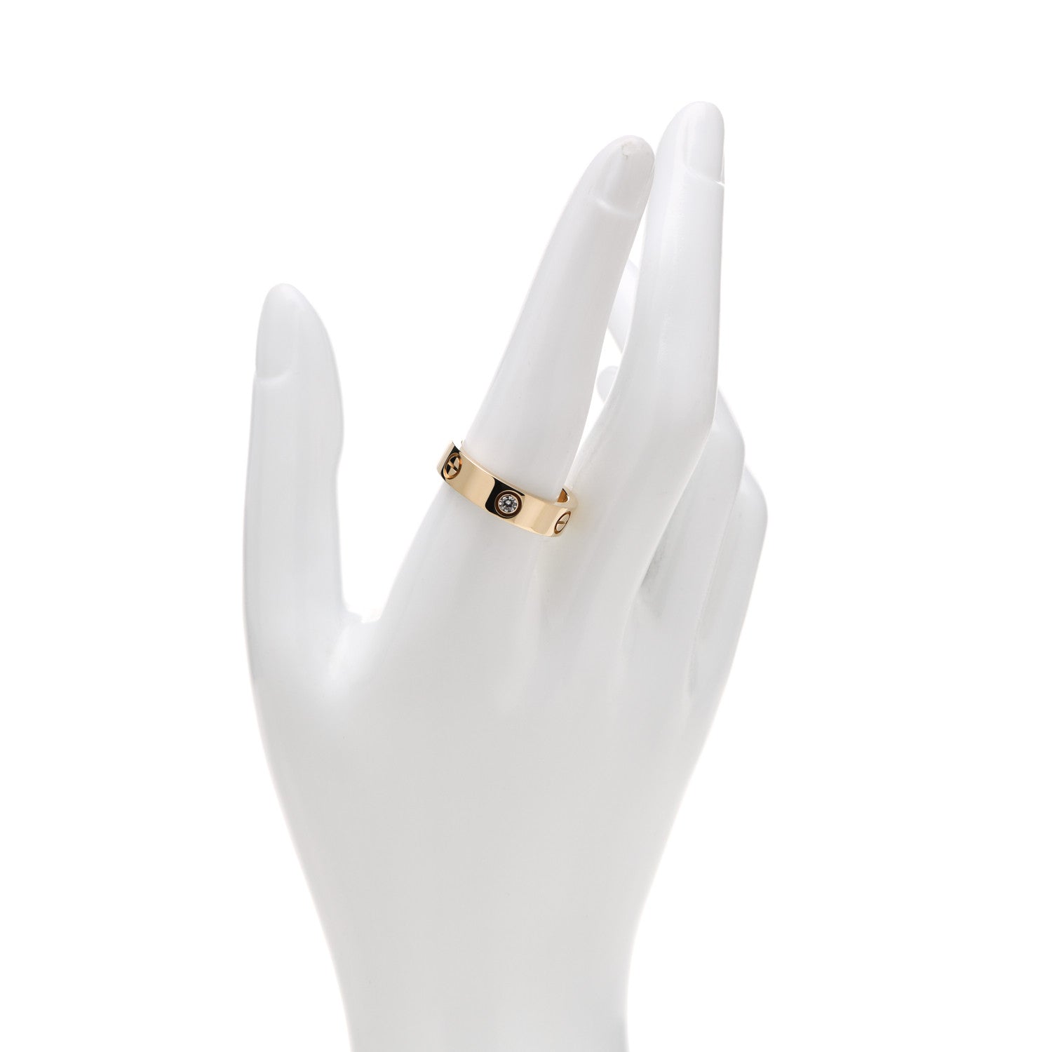 Cartier 18K Yellow Gold 3 Diamond 5.5mm LOVE Ring 60 9 2 of 6