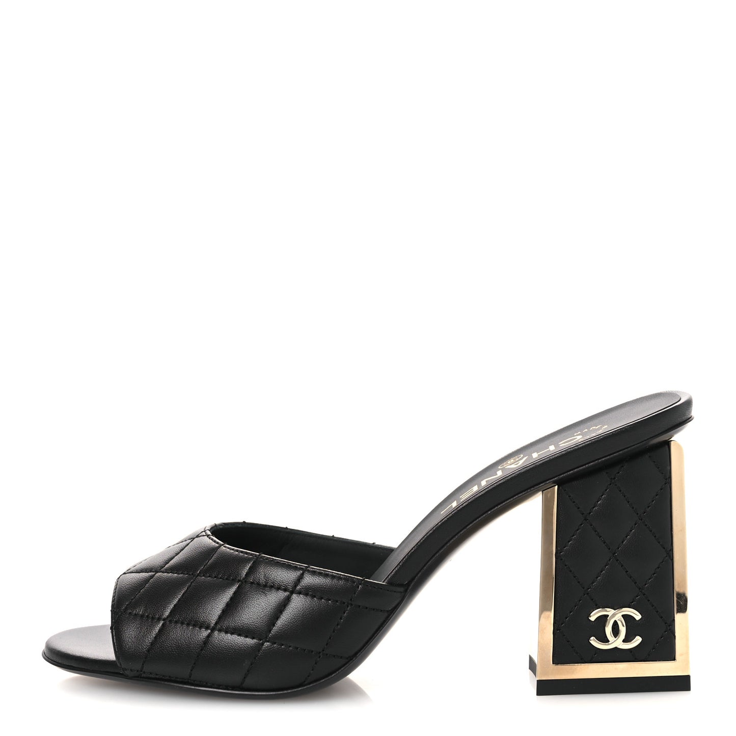 Lambskin Quilted CC Mules 40 Black