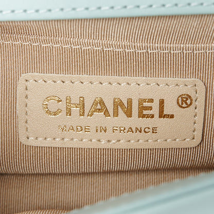 Chanel Lambskin Woven Small Chateau Boy Flap Light Blue 6 of 11