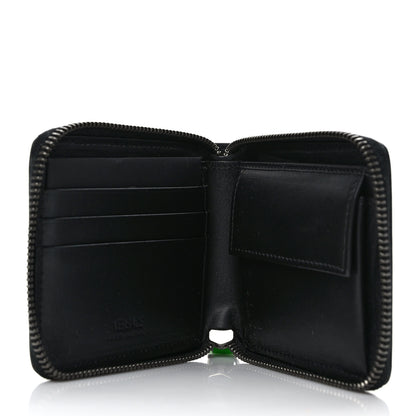 Versace Calfskin Rubber Medusa Biggie Bifold Compact Zip Around Wallet Lime 5 of 7