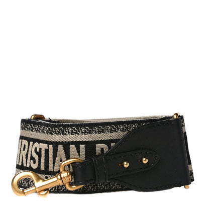 Christian Dior Canvas Embroidered Toile De Jouy Shoulder Strap Black 1 of 10