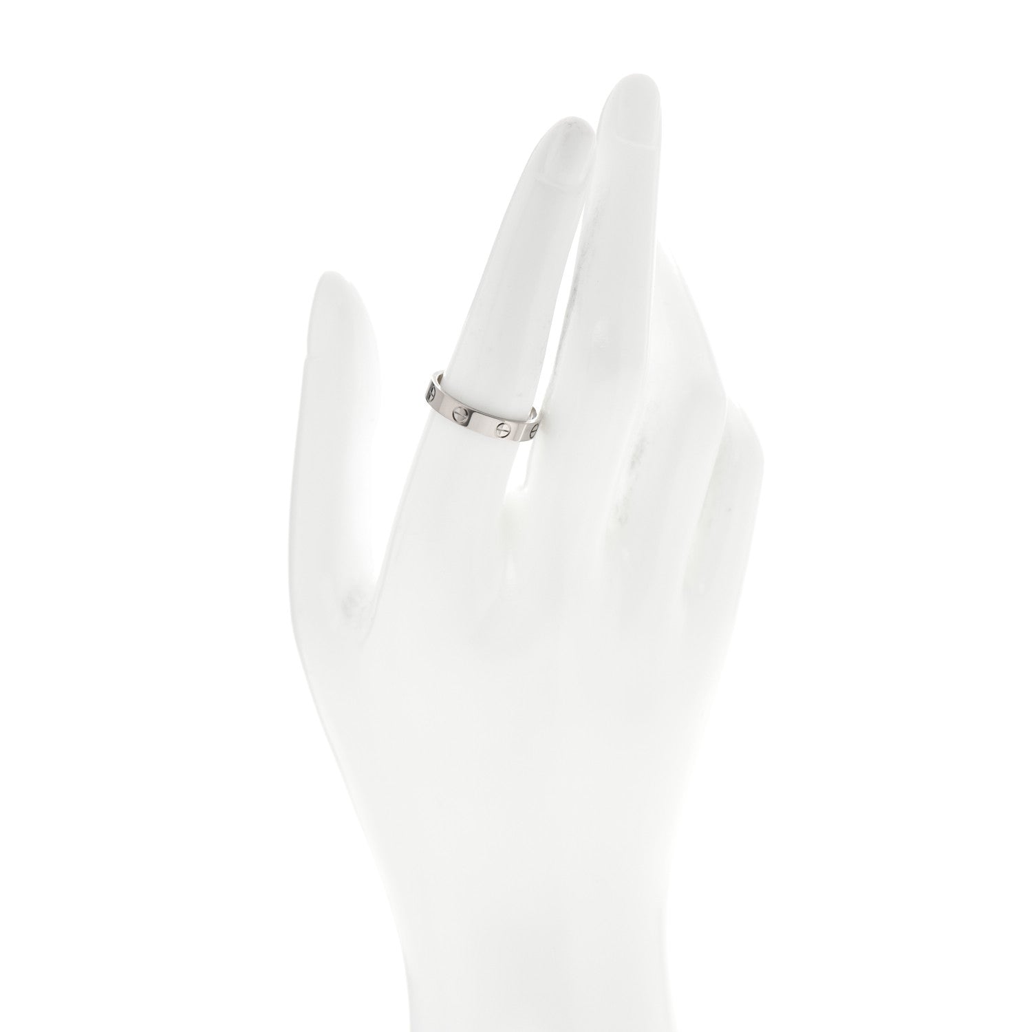Cartier 18K White Gold 3.5mm LOVE Wedding Band Ring 57 8 2 of 5