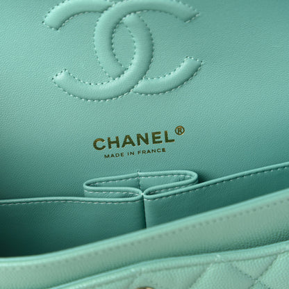 Chanel Caviar Quilted Small Double Flap Light Green 8 of 11