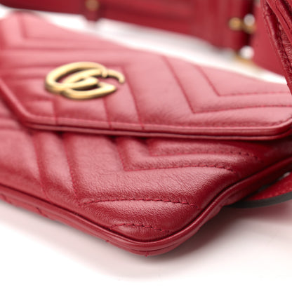 Gucci Azalea Calfskin Matelasse GG Marmont Multi Belt Bag 95 38 Romantic Cerise 15 of 15