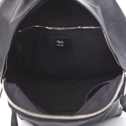 Fendi Nylon Vitello Liberty Vitello Dolce Monster Eyes Rounded Backpack Black Sunflower 4 of 8