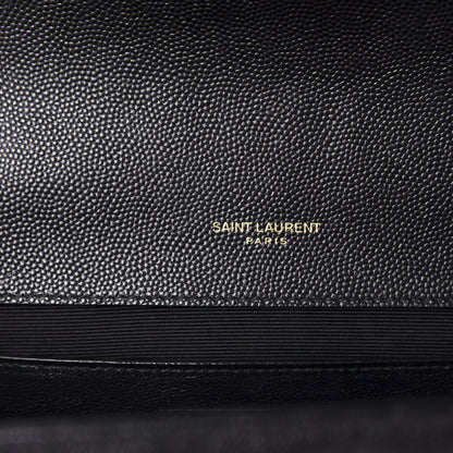 Saint Laurent Grain De Poudre Textured Mixed Matelasse Triquilt Medium Monogram Satchel Black 8 of 11