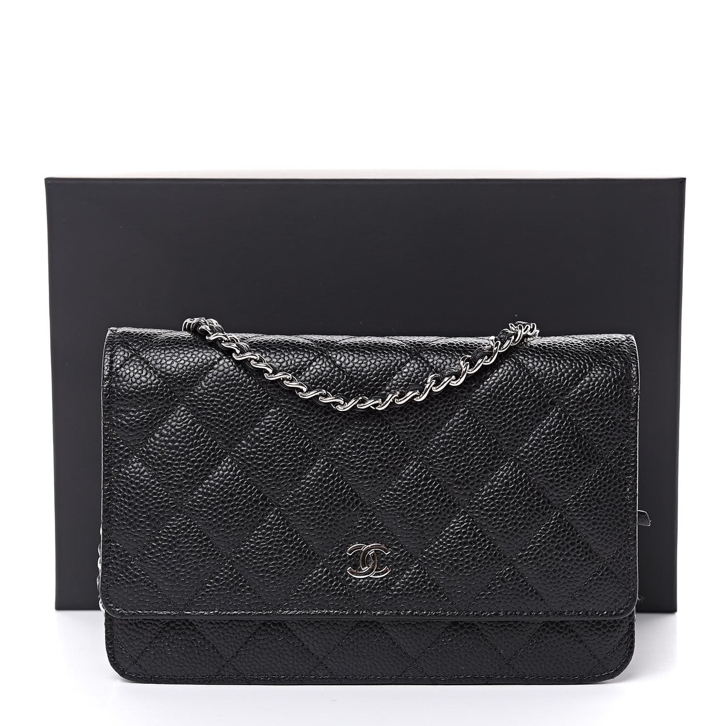 Caviar Quilted Wallet On Chain WOC Black