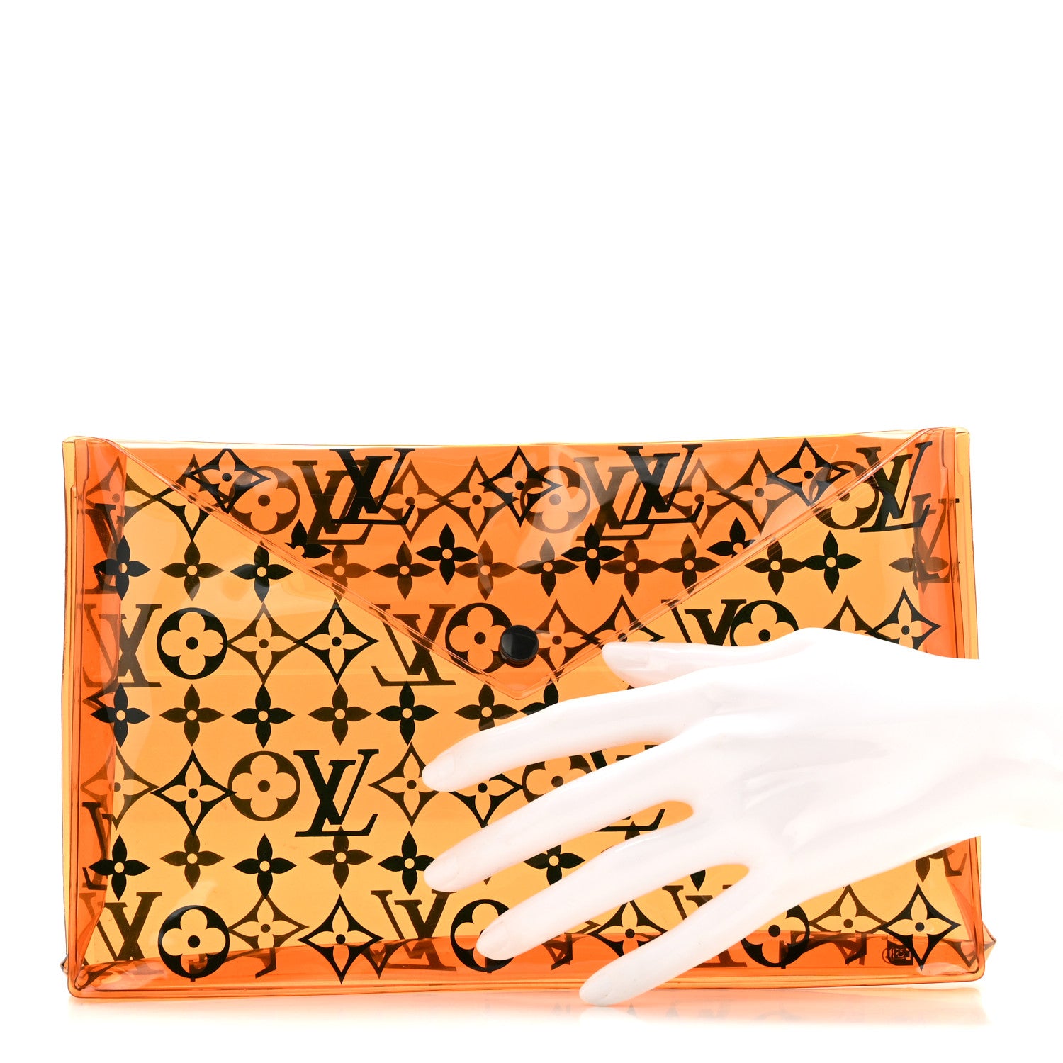 【新品未開封】Vaundy VAWS Logo pochette Orange Louis Vuitton PVC Monogram Printed Envelope Pouch Orange 1860846