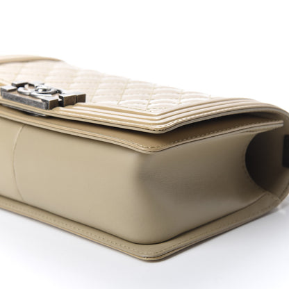 Chanel Patent Calfskin Enamel Quilted Medium Boy Flap Beige 7 of 11