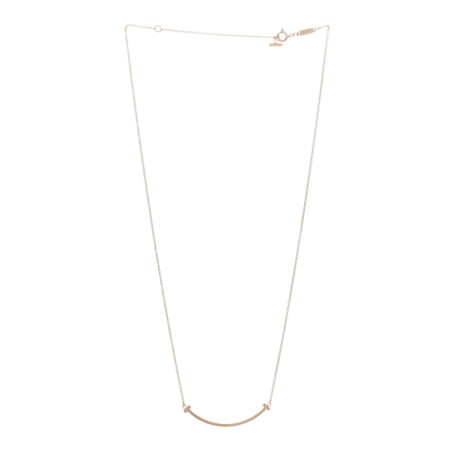 18K Rose Gold Small T Smile Pendant Necklace
