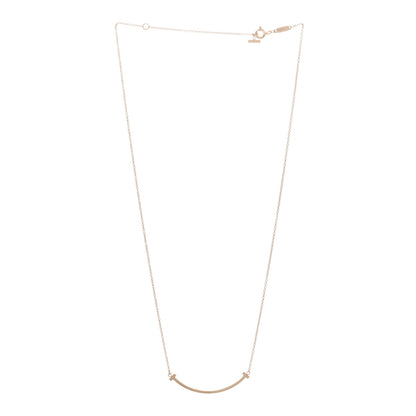 Tiffany 18K Rose Gold Small T Smile Pendant Necklace 3 of 6